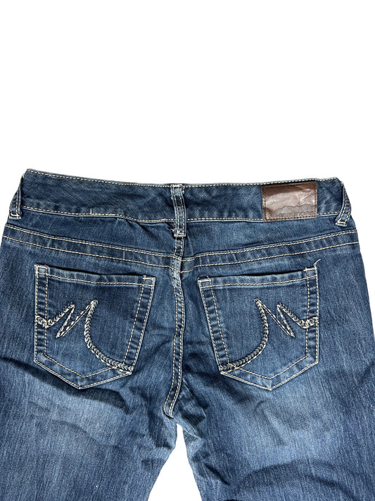 Maurices Bootcut Jeans – Dark Blue, M-Stitched Pockets