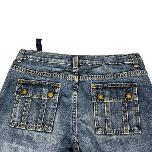 Old Navy Baggy Bootcut Jeans – Medium Wash, Cargo Flap Pockets