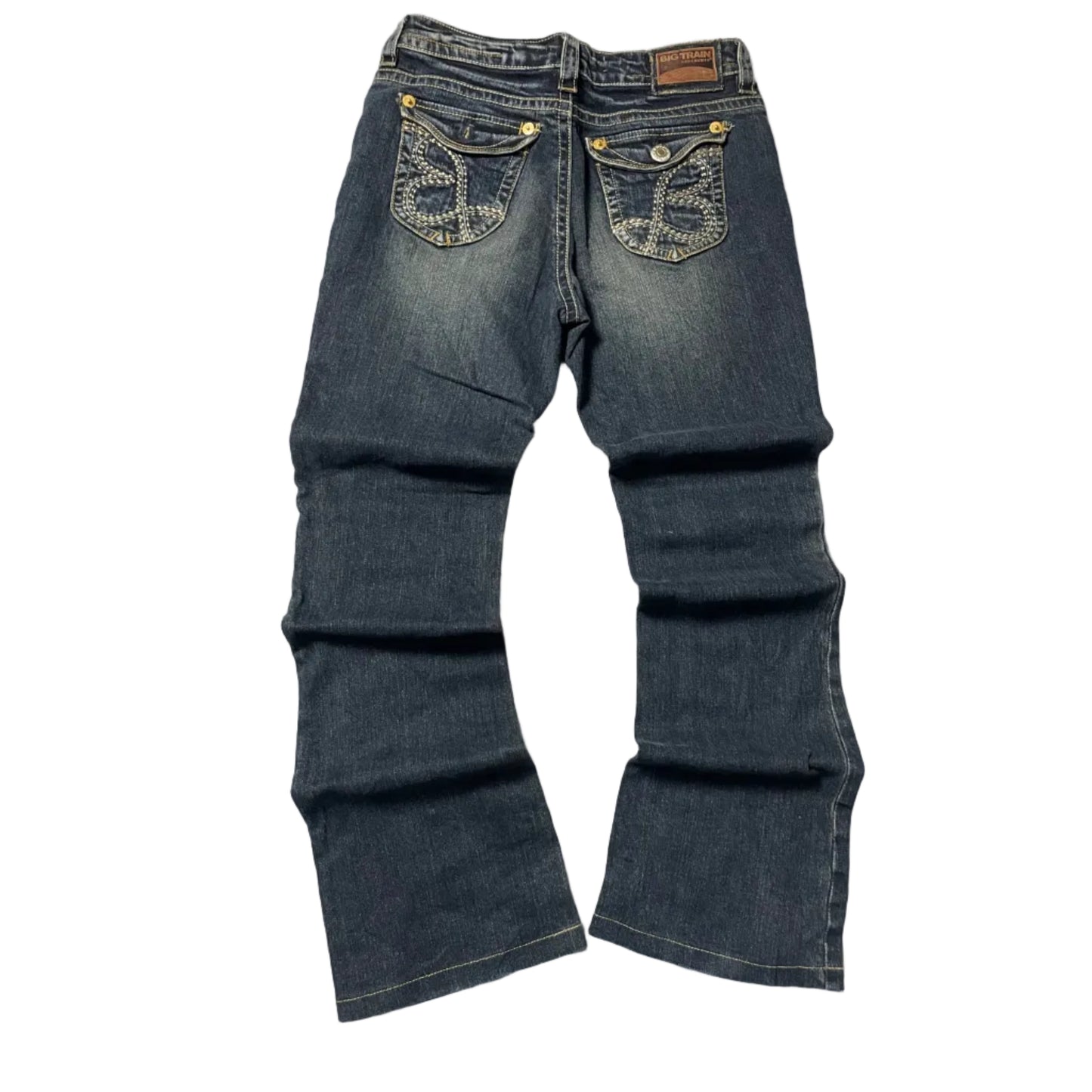 Washed Dark Blue Jeans