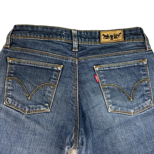 Levi's 572 Bootcut Jeans – Medium Blue, Raw Hem