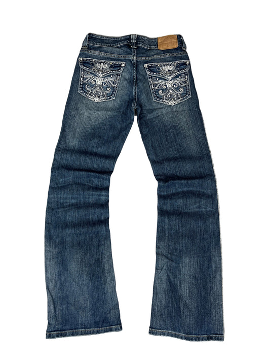 American Eagle Bootcut Jeans – Medium Wash, Rhinestone Embroidered Pockets