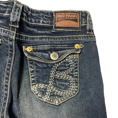Washed Dark Blue Jeans