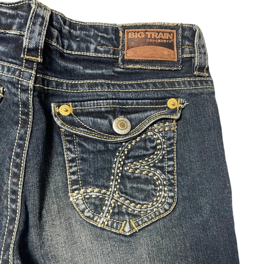 Washed Dark Blue Jeans