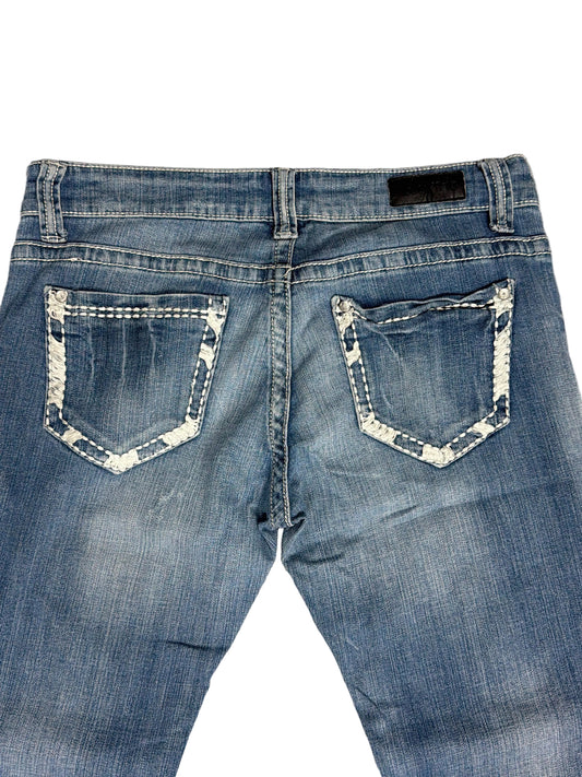 Aquarius Flare Jeans – Light Faded Wash, White Stitching