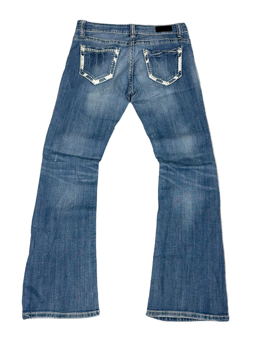 Aquarius Flare Jeans – Light Faded Wash, White Stitching