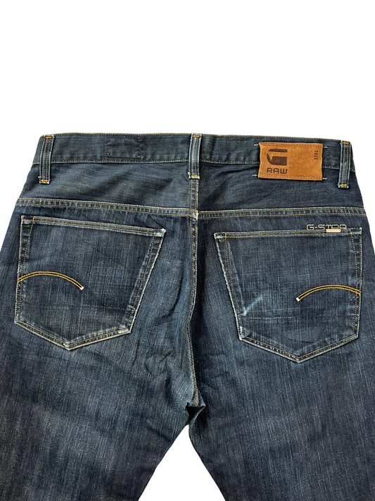 G-Star RAW Straight Jeans – Dark Blue, Button Fly