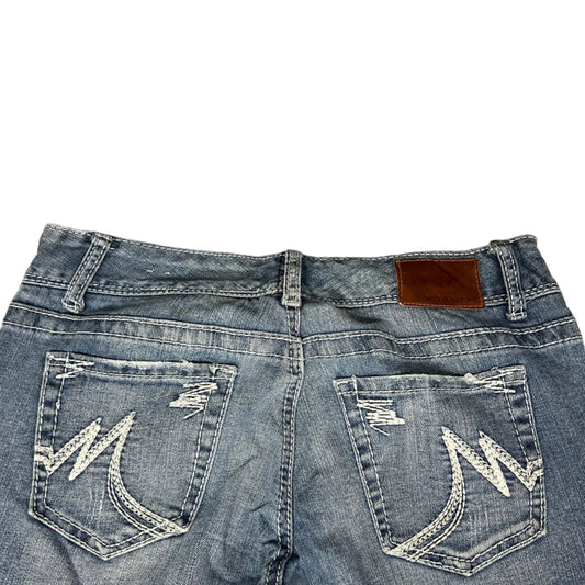Maurices Bootcut Jeans – Faded Wash, Distressed M-Stitched Pockets