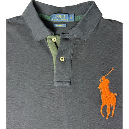 Ralph Lauren polo shirt black orange Big Pony detail