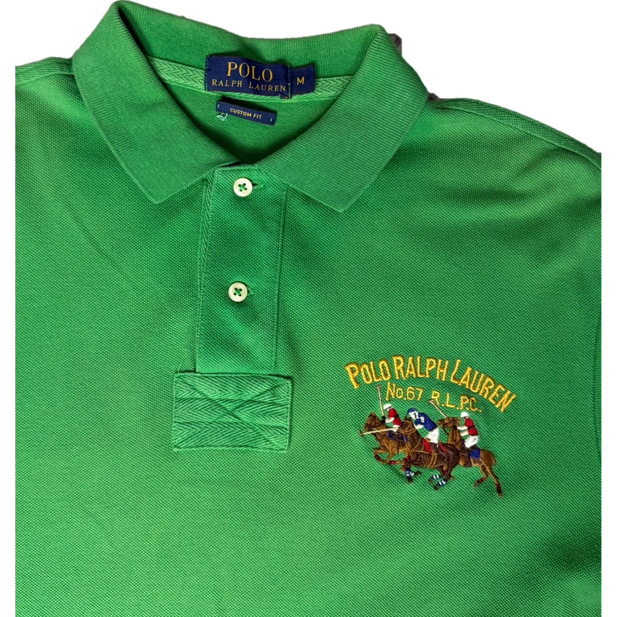 Ralph Lauren polo shirt green Triple Pony detail