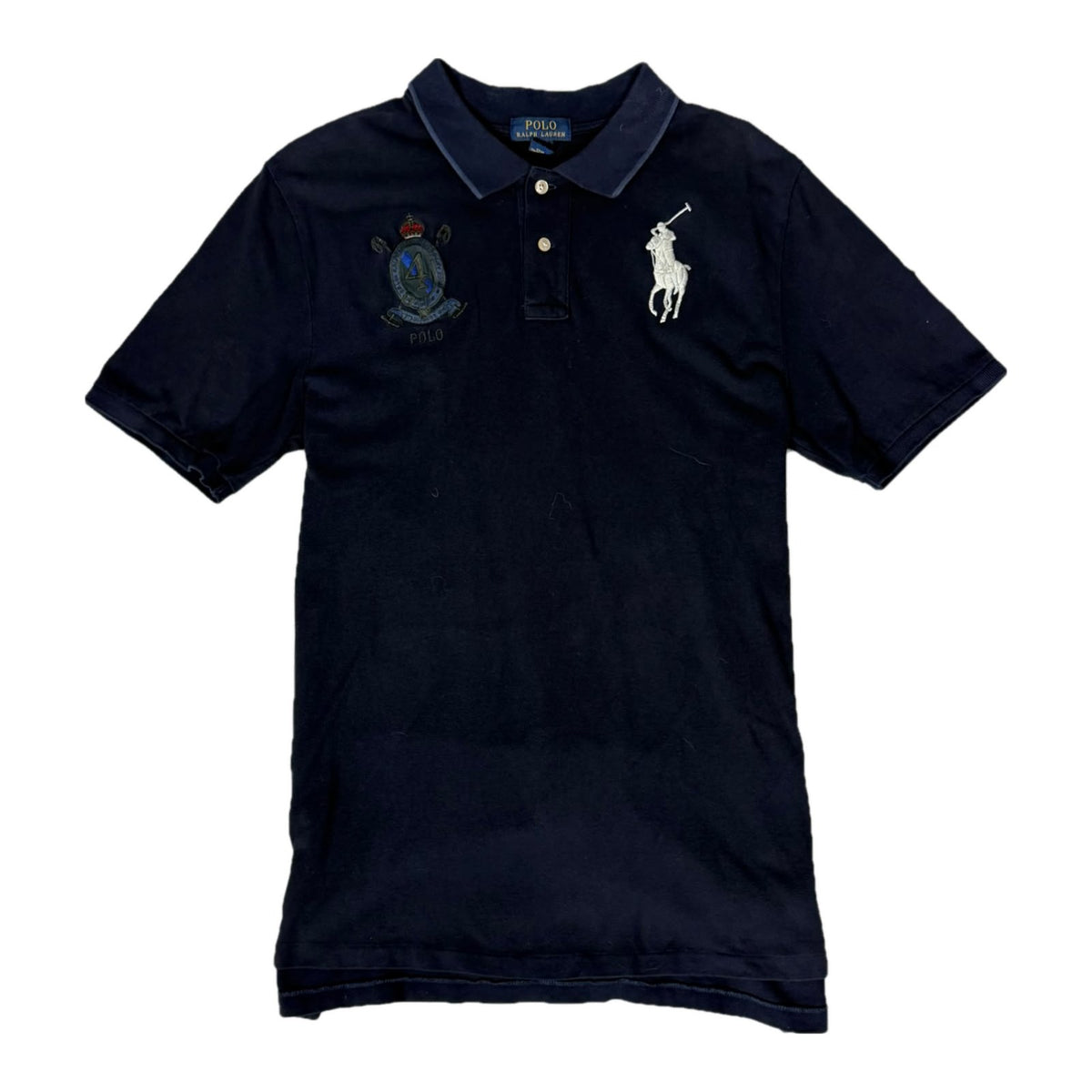 Ralph Lauren polo shirt navy crest Big Pony front view