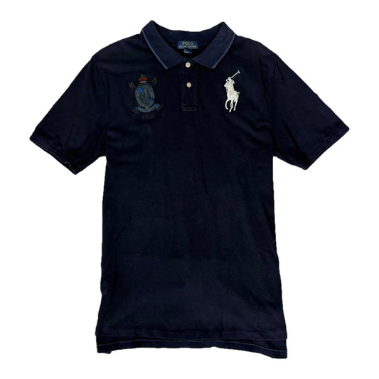 Ralph Lauren polo shirt navy crest Big Pony front view