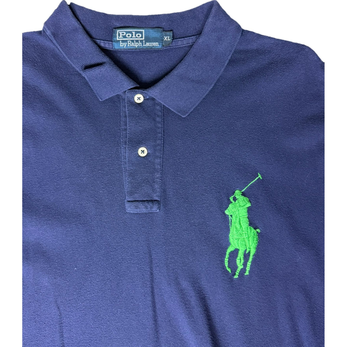 Ralph Lauren polo shirt navy green Big Pony detail